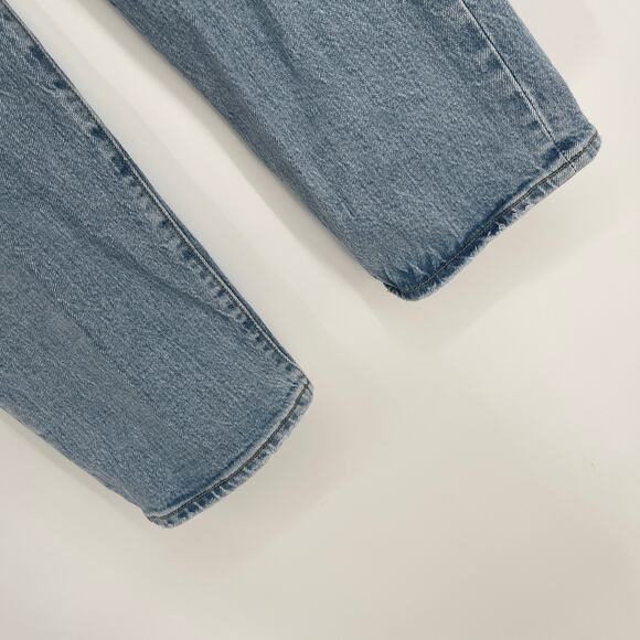 Levi's Premium Ribcage Straight Mid Rise Light Wash Mom Jeans Size 25 Blue - Picture 4 of 13